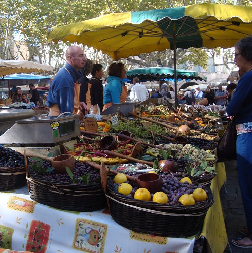 Olives in the Sunday open air market 